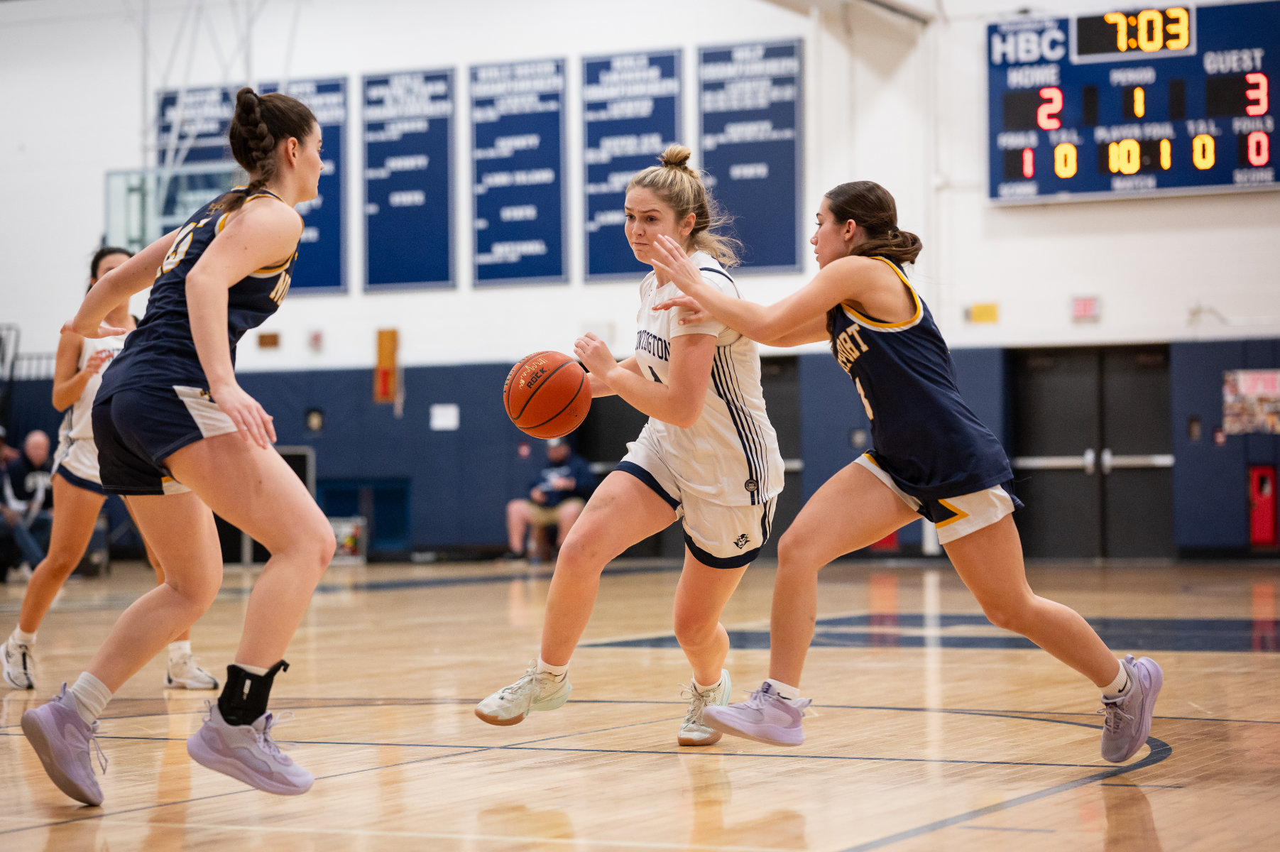  Lauren Donaghy evades the Northport defense. (Darin Reed photo.)  