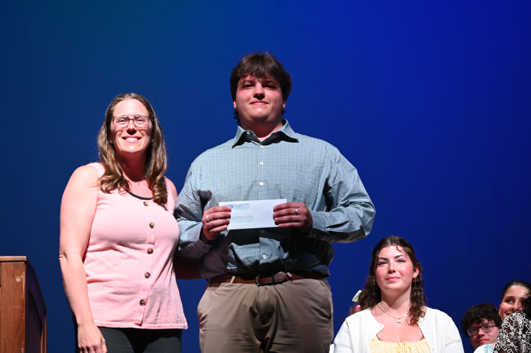 ATH President Betsy Flanagan with scholarship recipient Samuel Soric