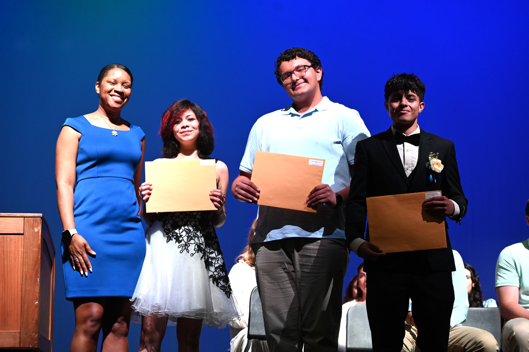 Principal Rochelle Brown with Attorney General Triple C Award recipients