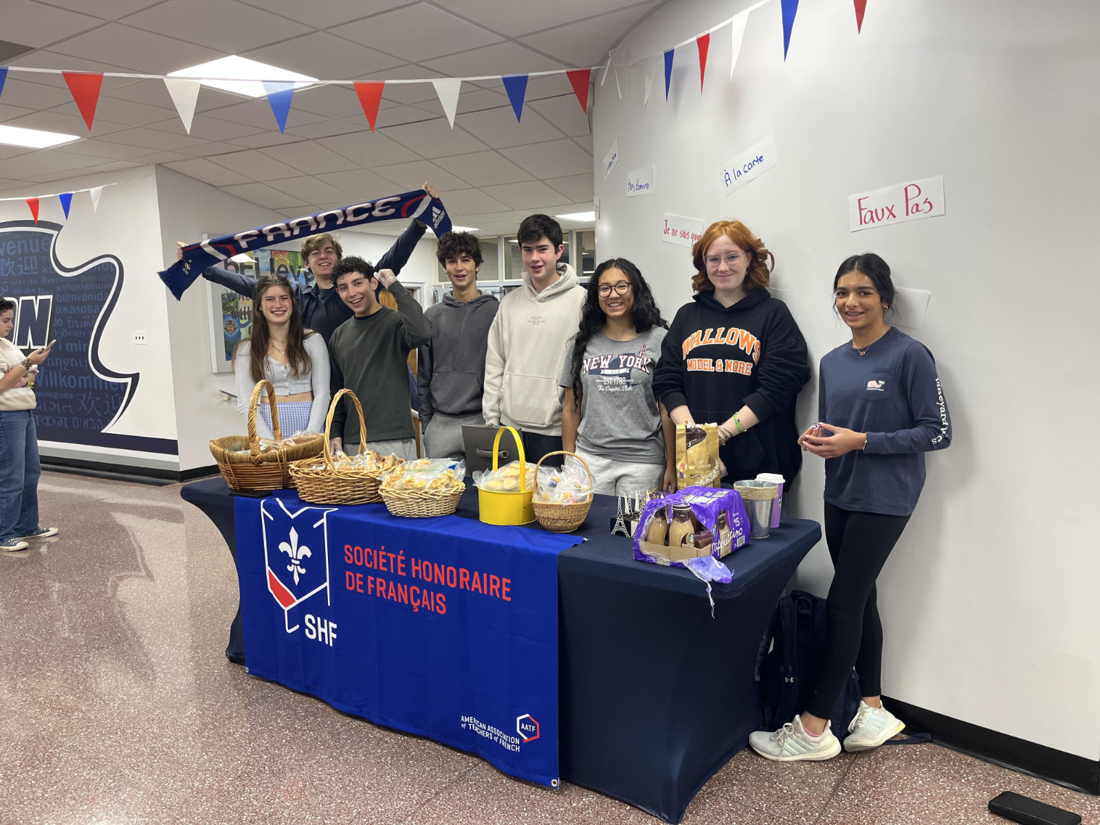  A French bake sale drew a crowd of hungry Huntington students and teachers.  