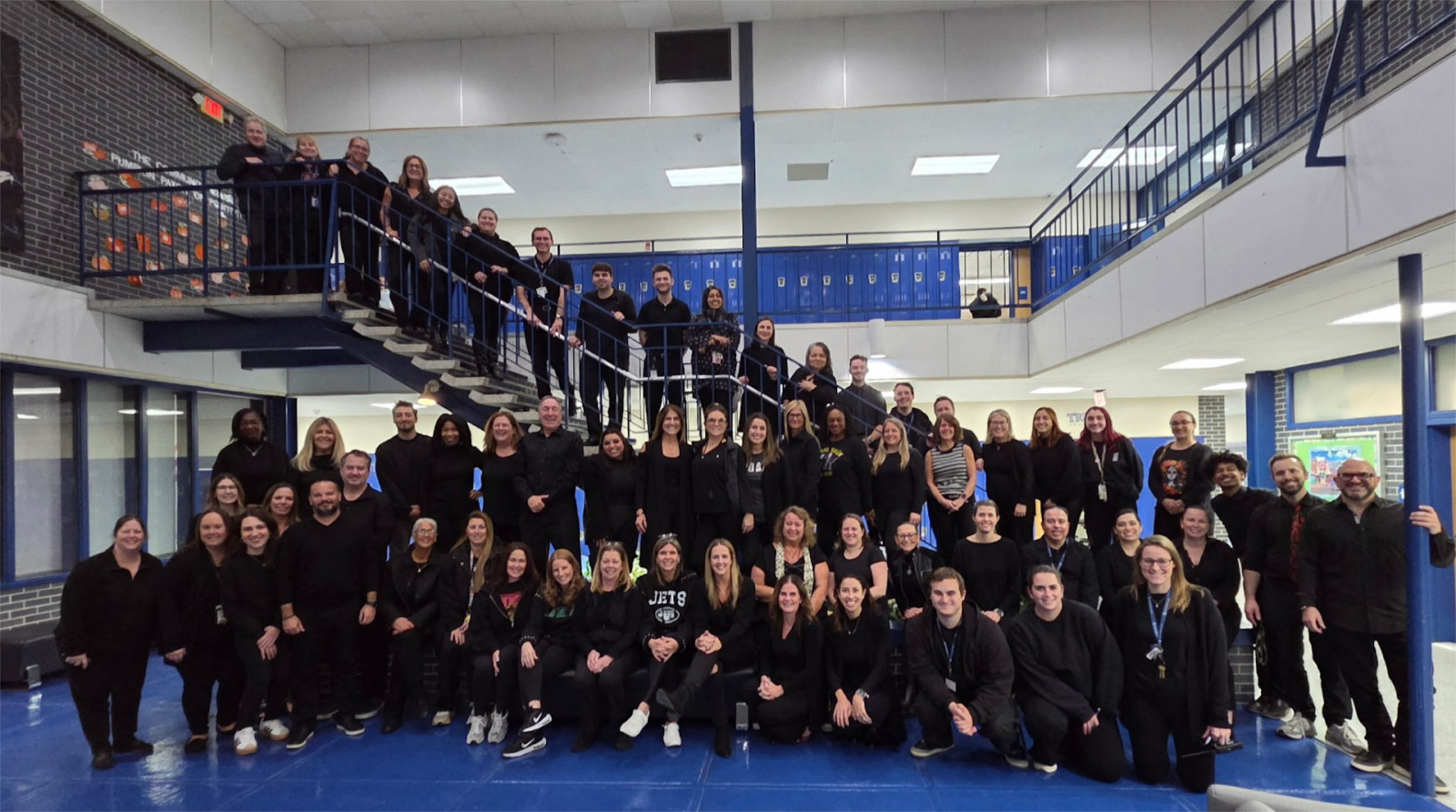 Teachers and staff on Blackout Day at Finley.