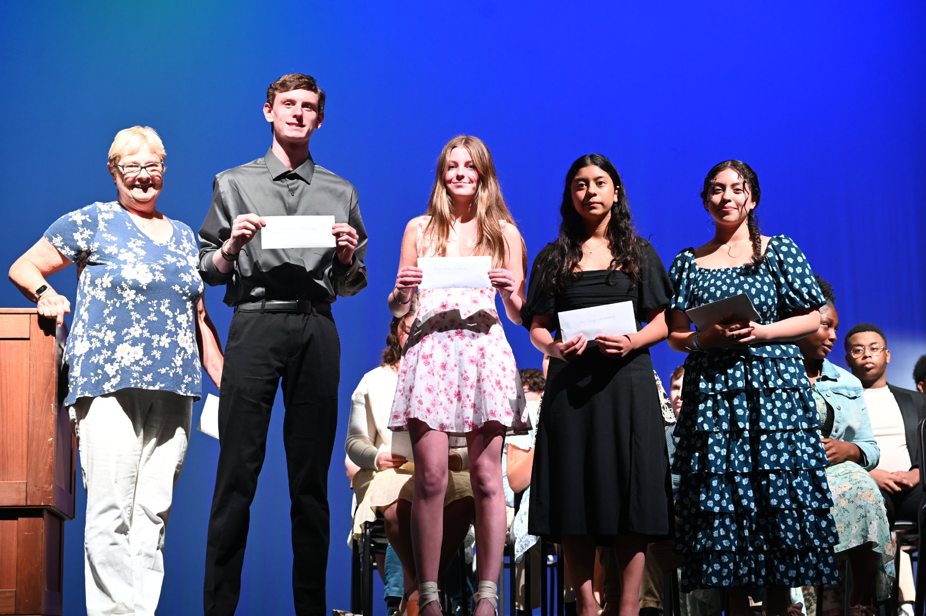  HARTE scholarship award recipients with HARTE President Martha Ironman (2)  
