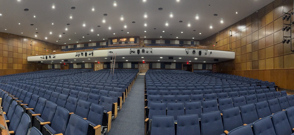 Auditorium seating in the balcony has been replaced along with sound and lighting.