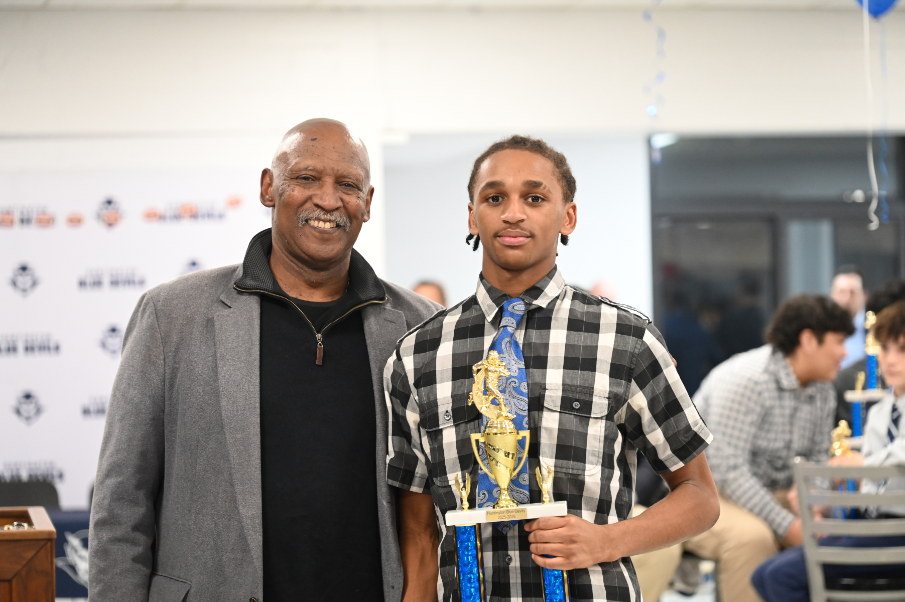  Blue Devil sophomore Rasiere Blizzard with Steve Henry  