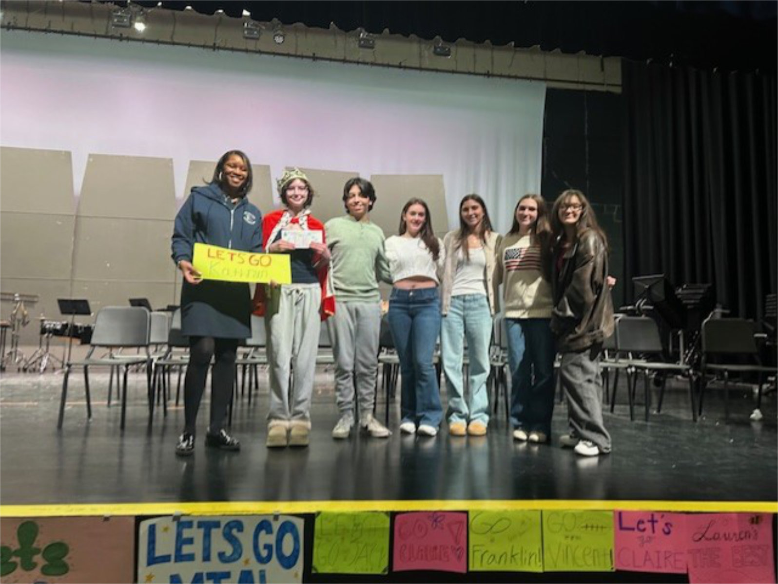  Kathryn Sexton, Julian Canales, Principal Rochelle Brown and English Honor Society officers.  