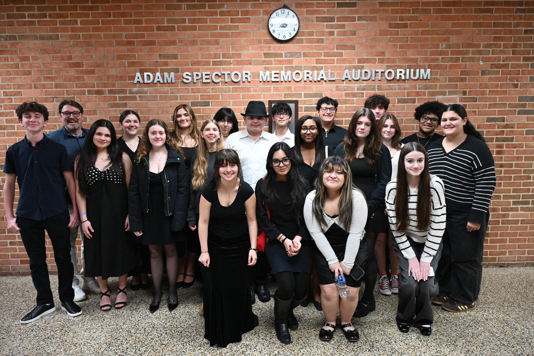  The cast of Titanic outside the Jack Abrams School auditorium.    