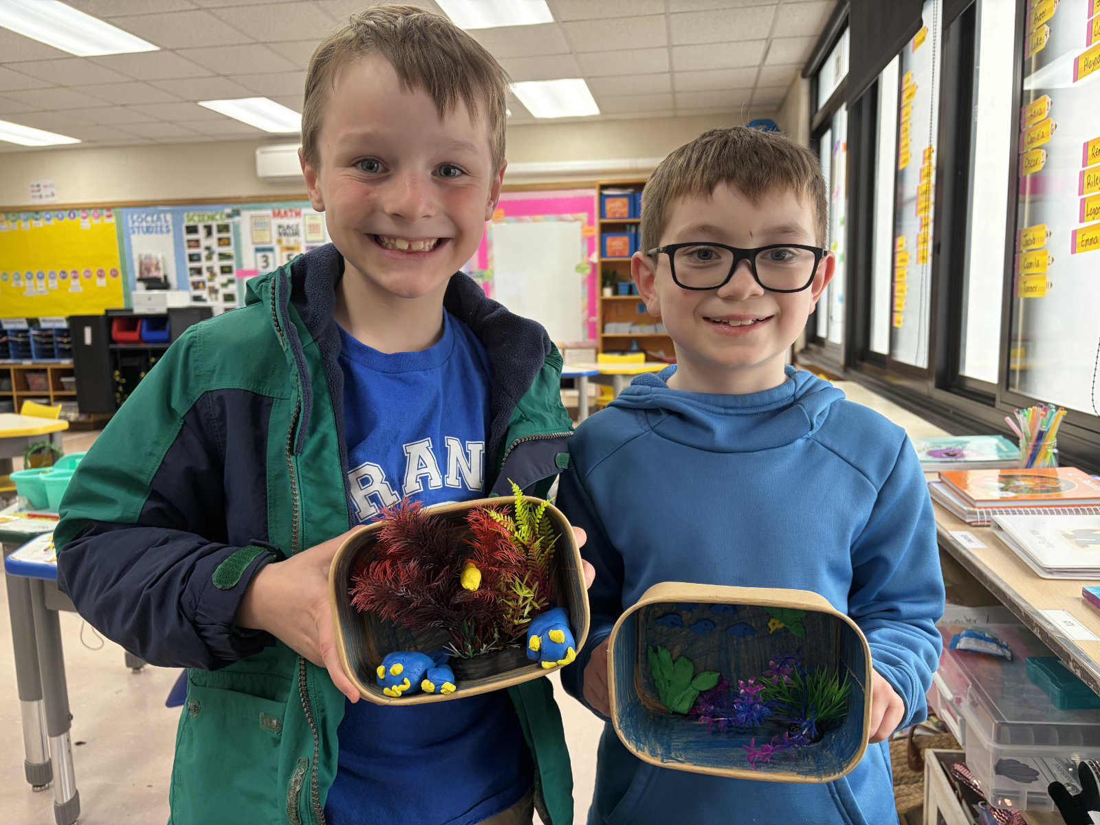  Washington School students Luke and Caden are proud of their work.  