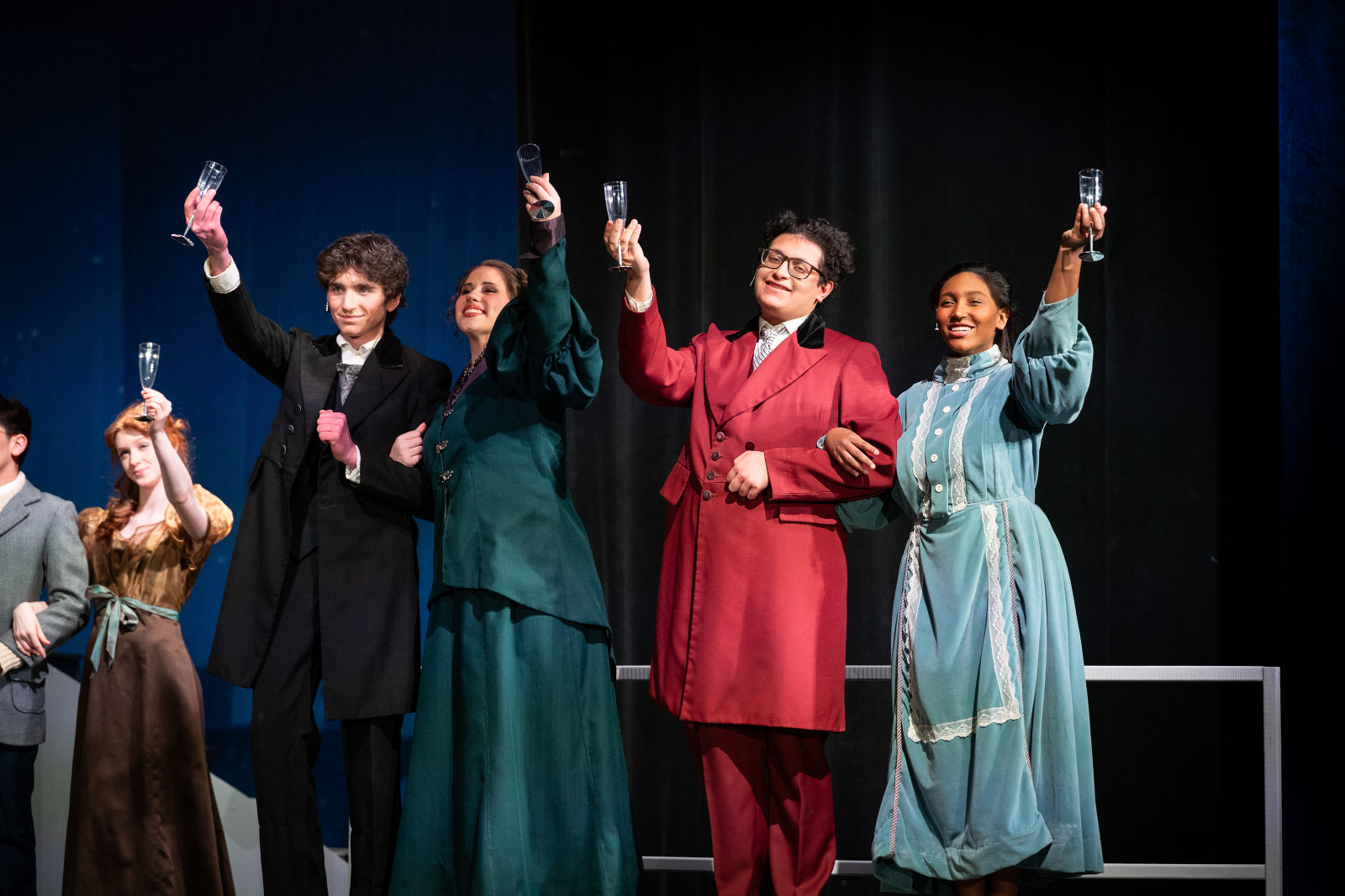 Titanic cast members on stage this spring in Huntington. (Darin Reed photo.)