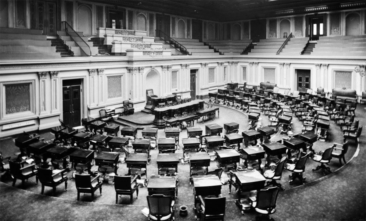  An historic photo of the United States Senate in Washington, DC.  